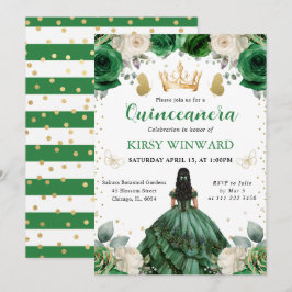 Grönt Dress Western Princess Quinceanera Inbjudningar
