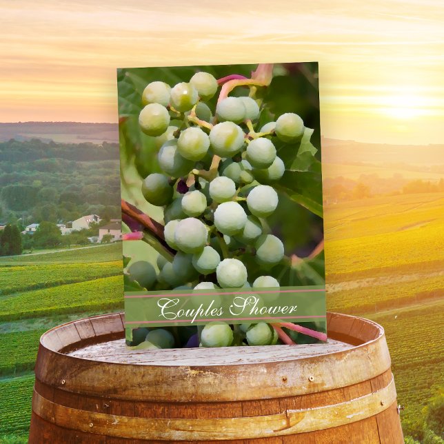 Grönt Druvor Vineyard Par Shower Vin Tasting Inbjudningar (Skapare uppladdad)