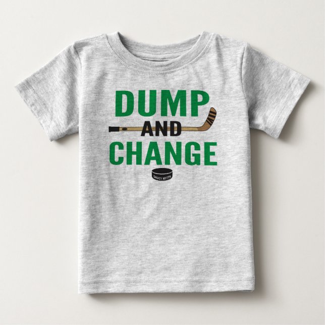 Grönt Dump och Change Hockey Baby T Shirt (Framsida)