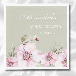 Grönt Dusty Rosa Blommigt Ro Möhippa Pappersservett