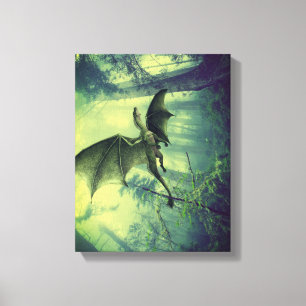 Grönt Earth Dragon, Nature Fantasy Art Canvastryck