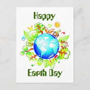 Grönt Earth Eco Friendly for Earth Day Vykort