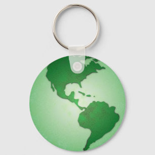 Grönt Earth Keychain Nyckelring