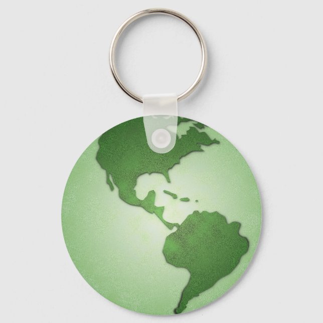 Grönt Earth Keychain Nyckelring (Framsida)