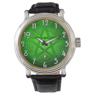 Grönt Earth Pentacle Watch Armbandsur