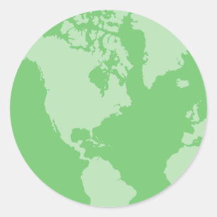 Grönt Earth Stickers Runt Klistermärke