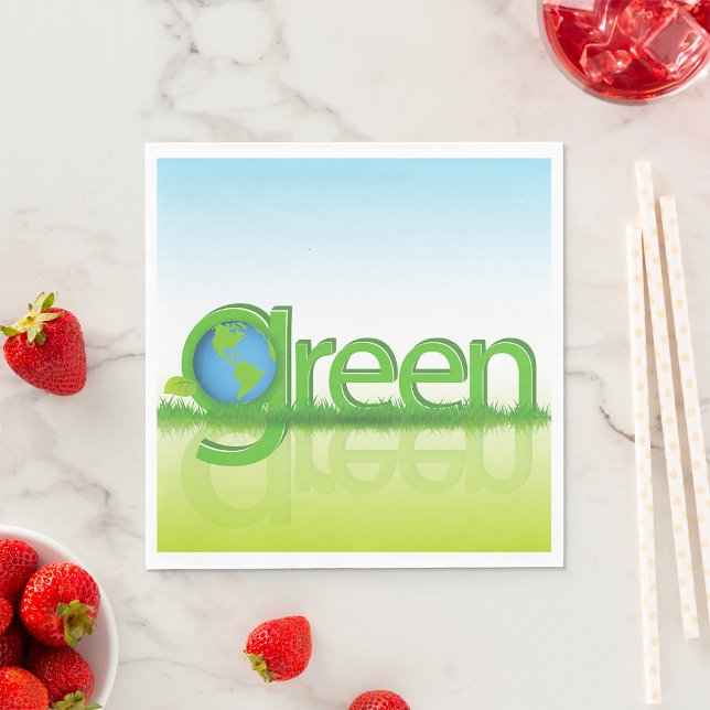 Grönt Earth World Pappersservett (Skapare uppladdad)