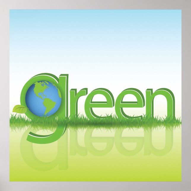 Grönt Earth World Poster (Framsidan)