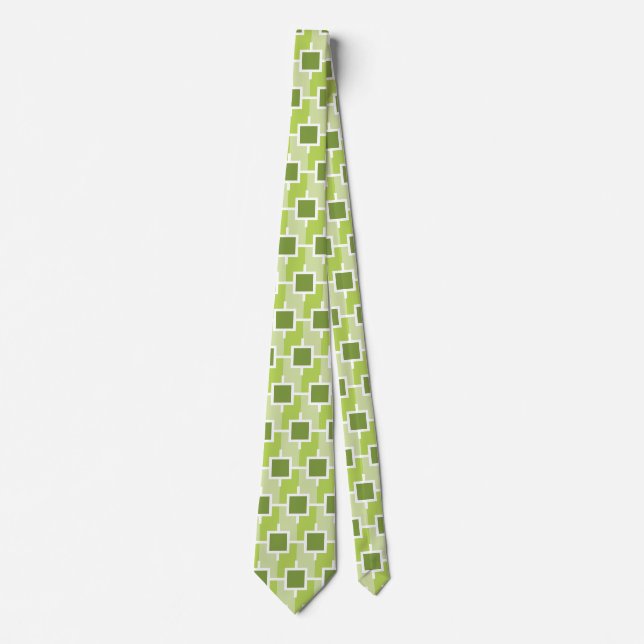Grönt ECO SQUARE mönster Slips (Framsida)