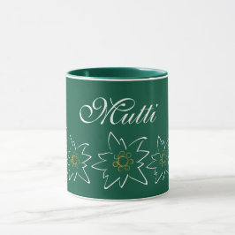 Grönt Edelweiss Flower Mugg