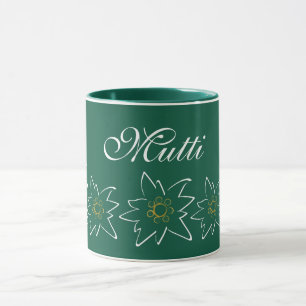 Grönt Edelweiss Flower Mugg