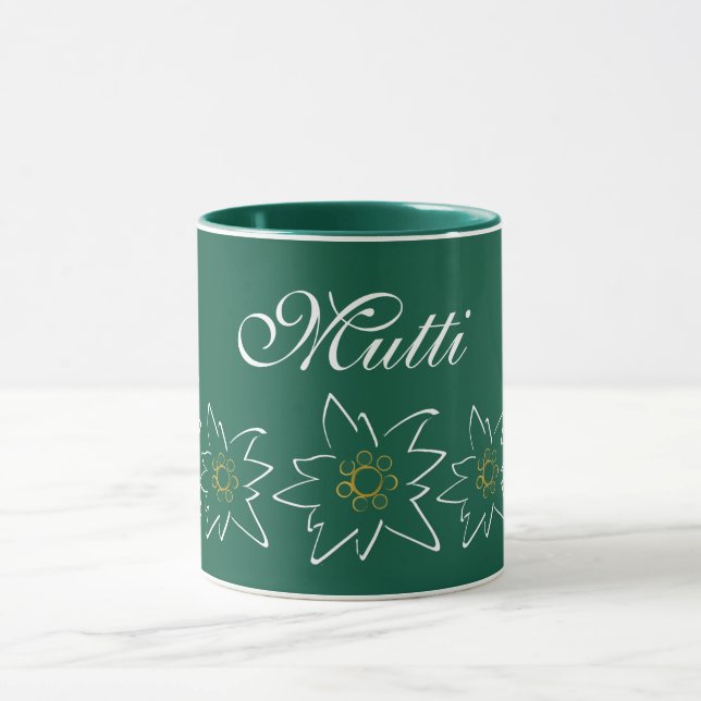 Grönt Edelweiss Flower Mugg (Center)