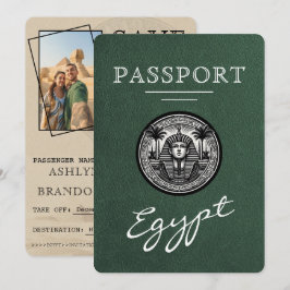 Grönt Egyptiskt Pass Bröllop Spara Datum Datumet