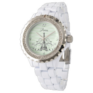 Grönt Eiffel Torn Flourish Watch Armbandsur