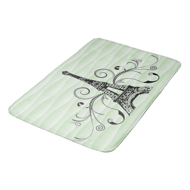 Grönt Eiffel Towel Flourish Bath Mat Badrumsmatta (Vinklad)