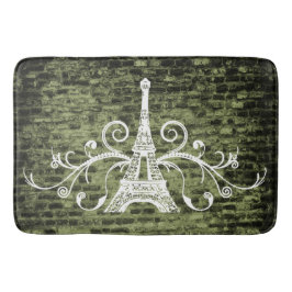 Grönt Eiffel Towel Grunge Bath Mat Badrumsmatta