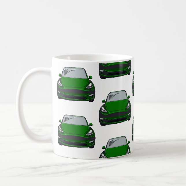Grönt Electric Fordon SUV-bil Kaffemugg (Vänster)