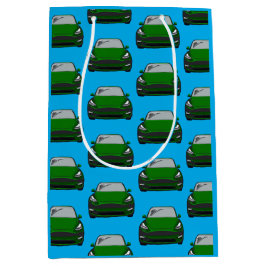 Grönt Electric Fordon SUV Car Blue Background