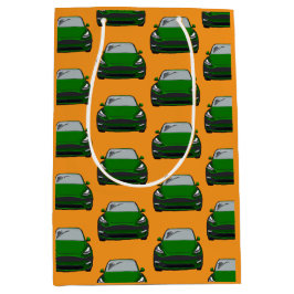 Grönt Electric Fordon SUV Orange Bakgrund för