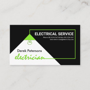 Grönt Electrician-tjänst för elkretsar Visitkort