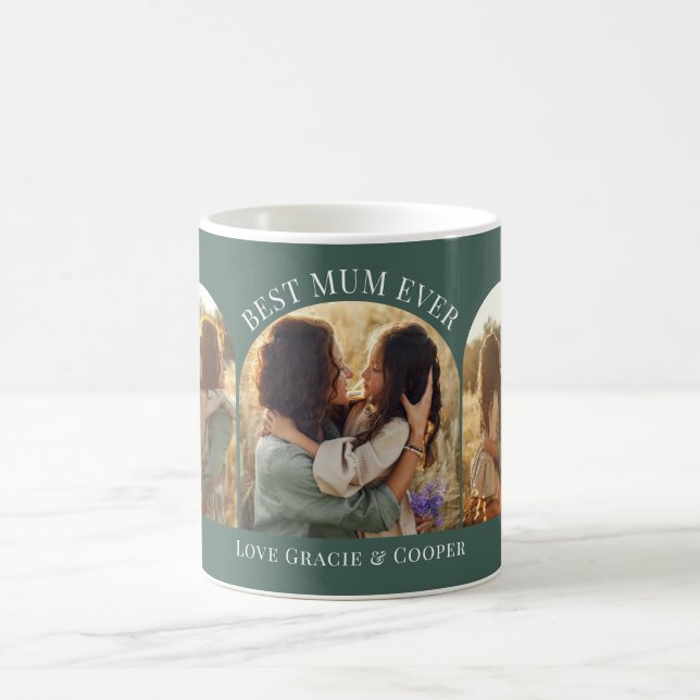 Grönt elegant Arch multifoto best morsa Kaffemugg (Center)