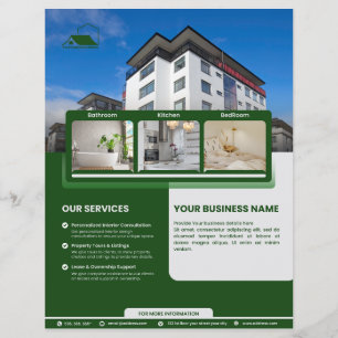 Grönt Elegant Flyer för Agent i Gods