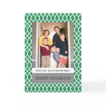 Grönt Elegant Lattice Helgdag Photo Greeting Card
