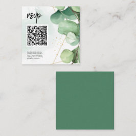 Grönt Elegant Modern enkel QR-kodBröllop OSA Tilläggskort
