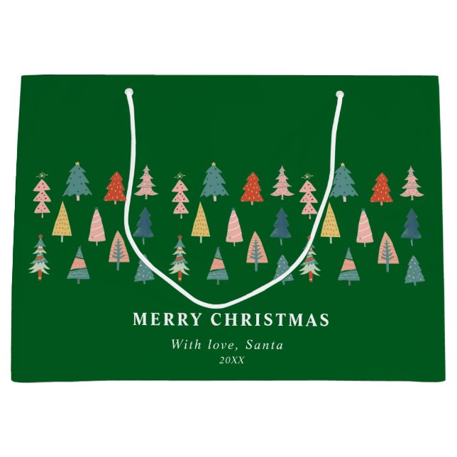 Grönt Elegant Modern uppsättning Julgranar (Framsidan)