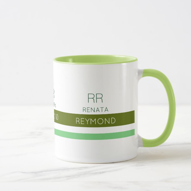 grönt elegant namn med rand mugg (Höger)