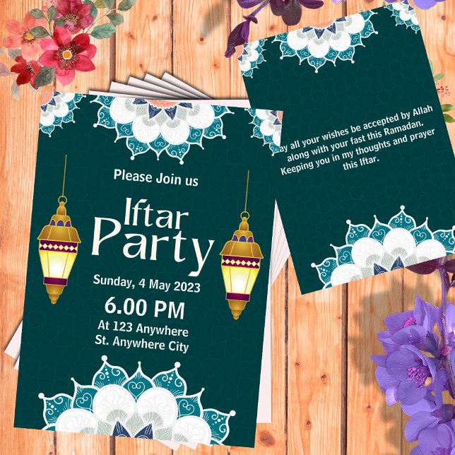 Grönt Elegant Ramadan Iftar Party-inbjudan Inbjudningar (Skapare uppladdad)