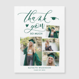 Grönt Elegant Script 4 Photo Studenten Tack