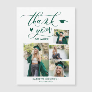 Grönt Elegant Script 4 Photo Studenten Tack