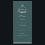 Grönt Elegant Silver Calligraphy Bröllop Menu Meny<br><div class="desc">, </div>