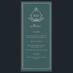Grönt Elegant Silver Calligraphy Bröllop Menu Meny<br><div class="desc">, </div>