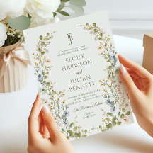 Grönt Elegant WildblomPastel Bröllop
