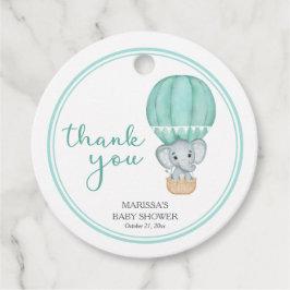Grönt Elephant Gender Neutral Baby Shower Gåvor Etiketter
