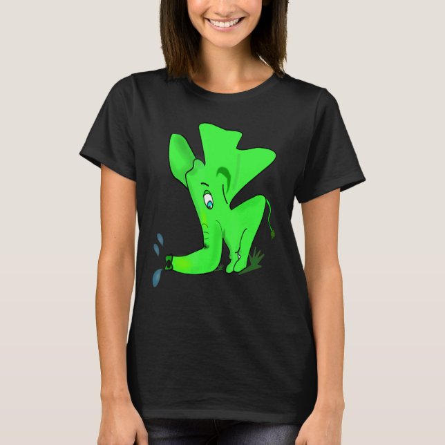 Grönt Elephant T Shirt (Framsida)