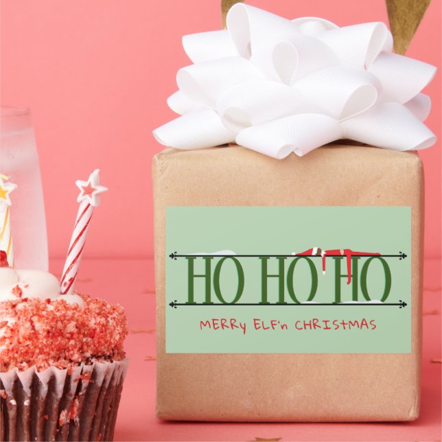 Grönt Elf Shenanigans Rektangulärt Klistermärke (Part)