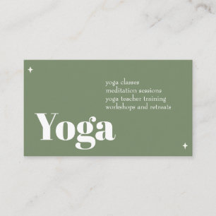 Grönt Elfenbenskustens minimalistiska Yoga-Affärsk Visitkort