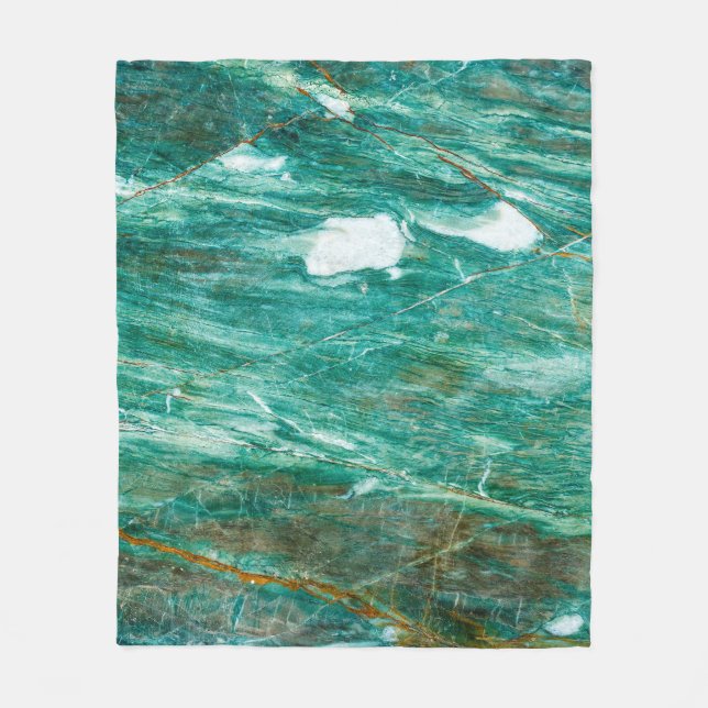 Grönt eller Emerald Marble struktur bakgrund Fleecefilt (Framsidan)