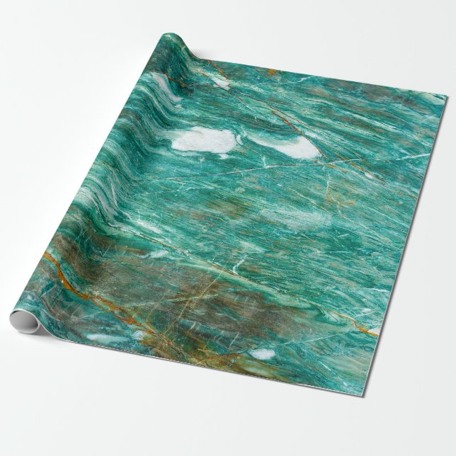 Grönt eller Emerald Marble struktur bakgrund Presentpapper (Utrullad)