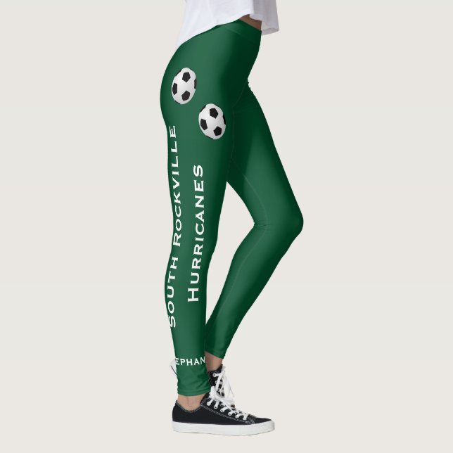 Grönt eller VÄLJ DIN FÄRG-fotbollsgrupp, Namn Leggings (Höger)