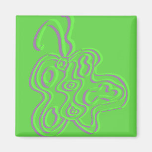 Grönt Embossed "Red" Butterfly Magnet