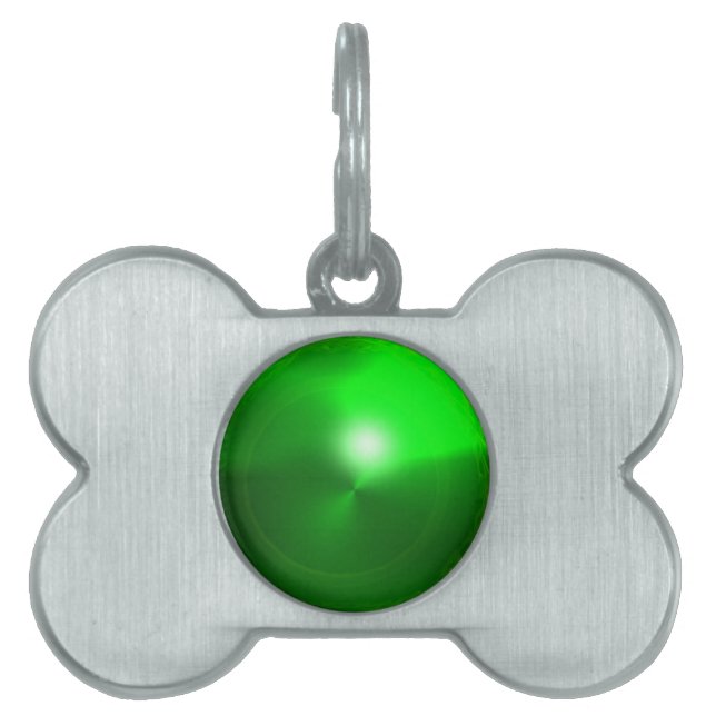 GRÖNT EMERALD GEM STONE ID-bricka HUSDJUR (Framsidan)