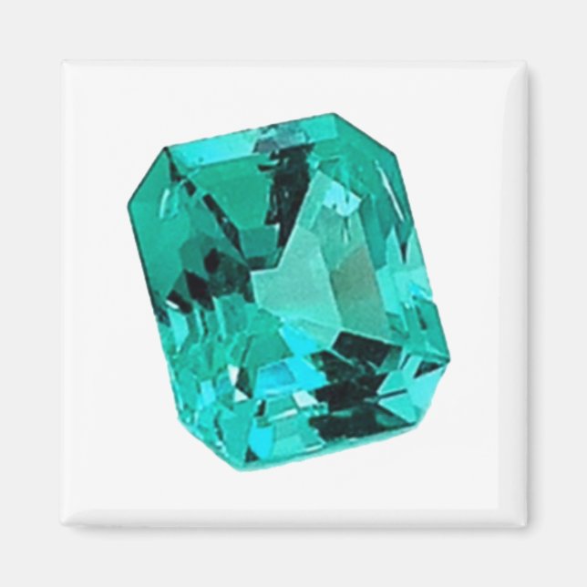 Grönt Emerald Gemstone Magnet (Framsidan)