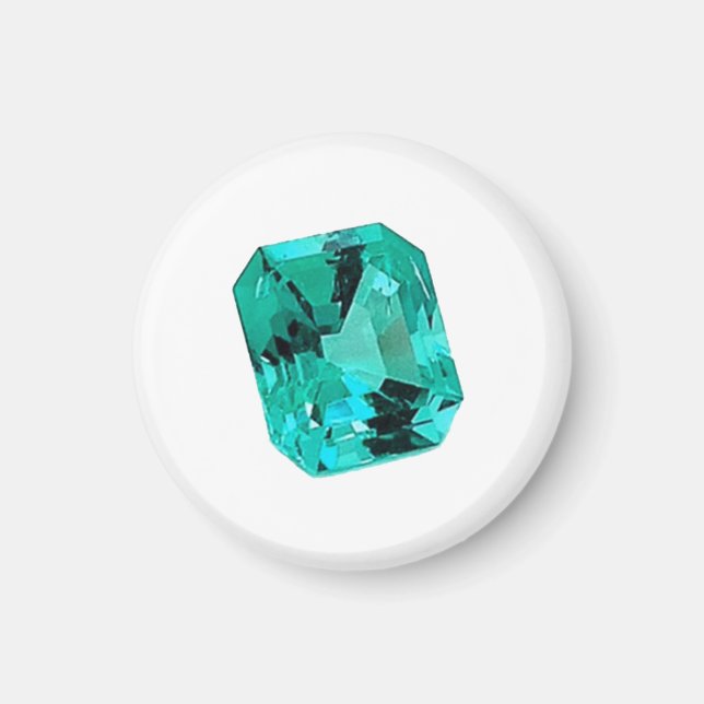 Grönt Emerald Gemstone Magnet (Framsidan)