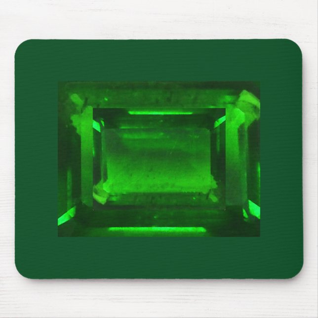 Grönt Emerald Gemstone Musmatta (Framsidan)