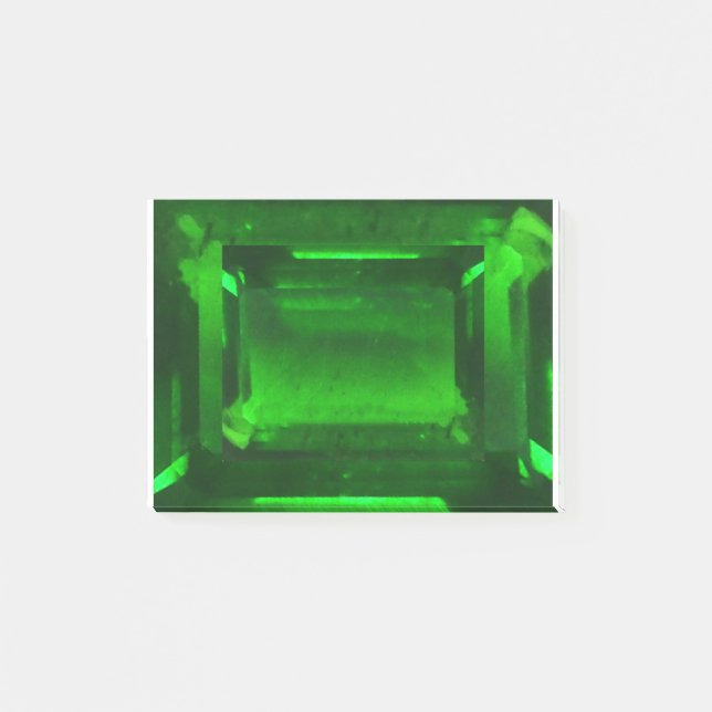 Grönt Emerald Gemstone Post-it Block (Framsida)