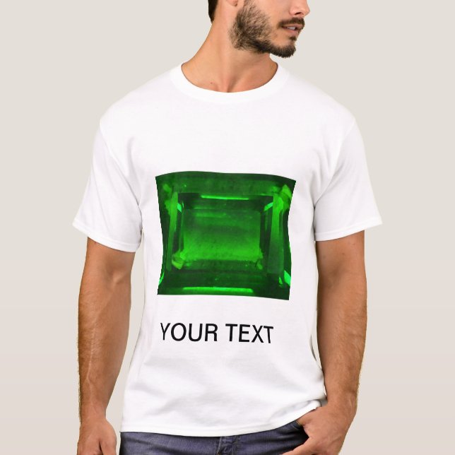 Grönt Emerald Gemstone T Shirt (Framsida)